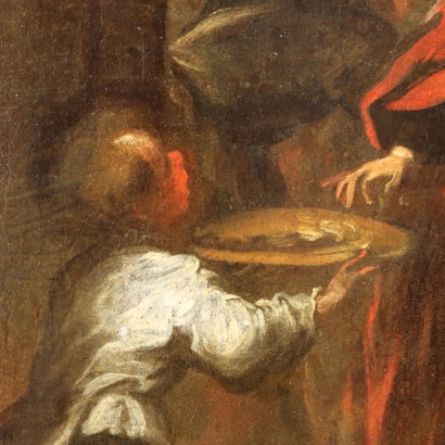 Peint avec scène biblique, le jugement de Salomon
