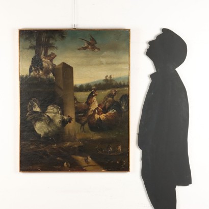 Peint avec une scène de Pollaio