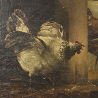 Peint avec une scène de Pollaio