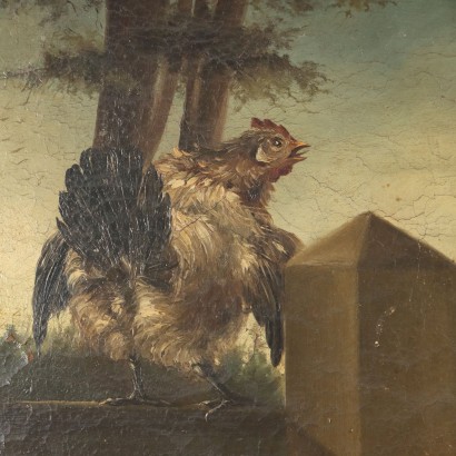 Peint avec une scène de Pollaio
