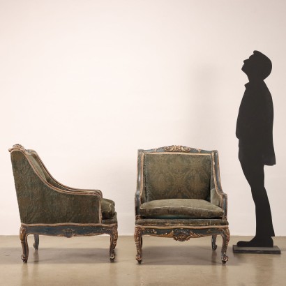 Paire de Fauteuils de Style Baroque