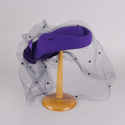 Chapeau Vintage Violet Federici Feutre Italie Années 60