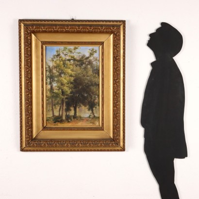Peinture de paysage avec figure,Paysage avec figure.,Peinture de paysage avec figure