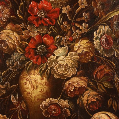 Peinture de Nature morte aux fleurs et ,Nature morte aux fleurs et perroquet