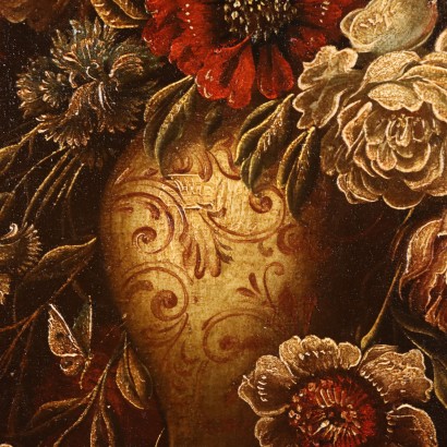 Peinture de Nature morte aux fleurs et ,Nature morte aux fleurs et perroquet