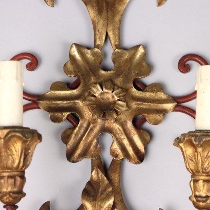 paire d'appliques, Paire d'appliques en fer laqué