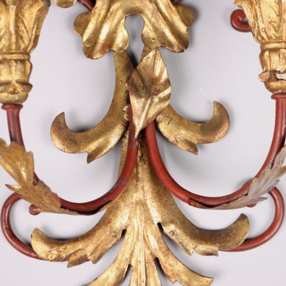 paire d'appliques, Paire d'appliques en fer laqué