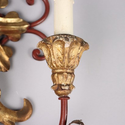 paire d'appliques, Paire d'appliques en fer laqué