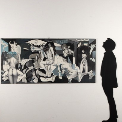 Painting by Aurelio Caminati, Hippy promenade in Guernica, Aurelio Caminati, Aurelio Caminati, Aurelio Caminati, Aurelio Caminati, Aurelio Caminati