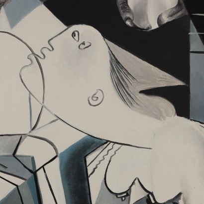 Painting by Aurelio Caminati, Hippy promenade in Guernica, Aurelio Caminati, Aurelio Caminati, Aurelio Caminati, Aurelio Caminati, Aurelio Caminati