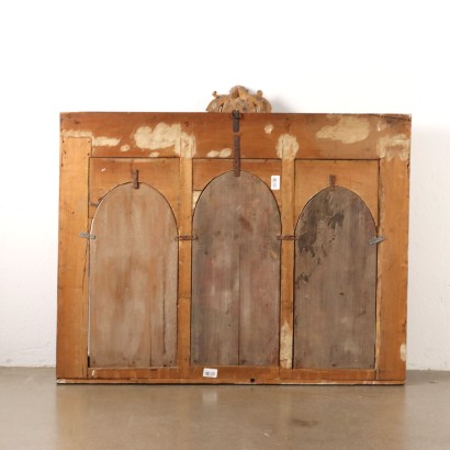 Wooden triptych Madonna with Child and,Triptych with Madonna and Child with Ang,Wooden triptych Madonna with Child and