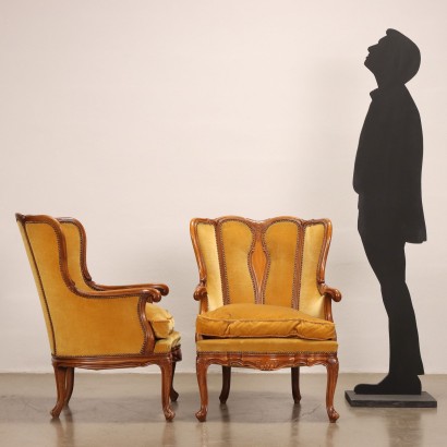 Pair of Bergère in Baroque Style