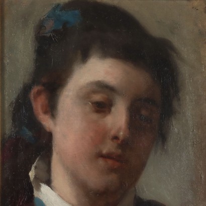 Painting by Leonardo Bazzaro,Portrait of a girl,Leonardo Bazzaro,Leonardo Bazzaro,Leonardo Bazzaro,Leonardo Bazzaro,Leonardo Bazzaro