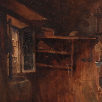 Painted with Interior scene with figure,Interior scene with figure
