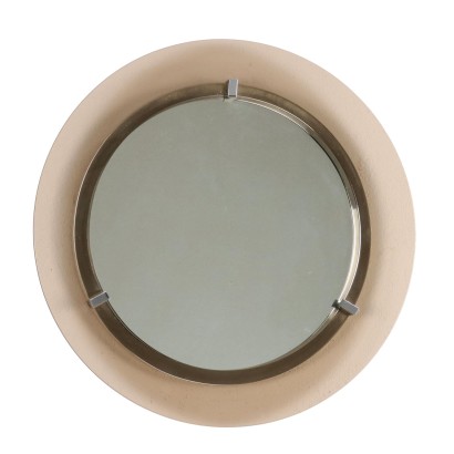 Vintage Wall Mirror by Veca Metal Glass Italy 1960s