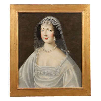 Retrato pintado de una novia joven