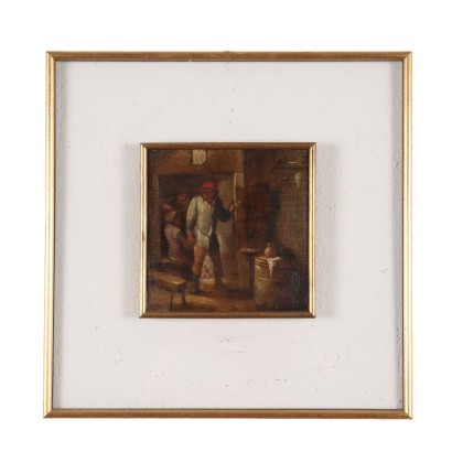 Cuadro del siglo XVIII con escena interior.