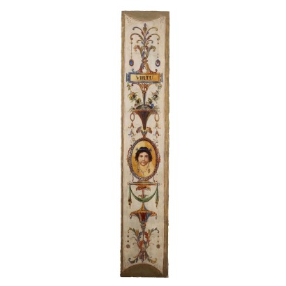 Panel decorativo pintado en estilo neoclásico Virtud.
