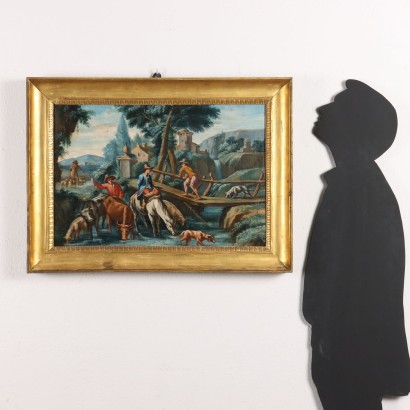 Dipinto Paesaggio con Figure