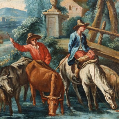 Dipinto Paesaggio con Figure