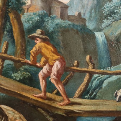 Dipinto Paesaggio con Figure