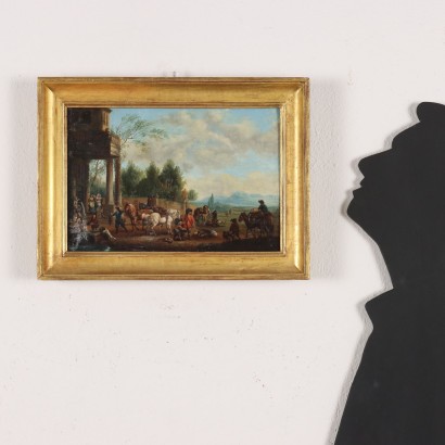 Pintado con escena de género, El regreso de la caza.