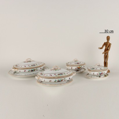 Deux bols de légumineuses et deux saucières Spode Cop