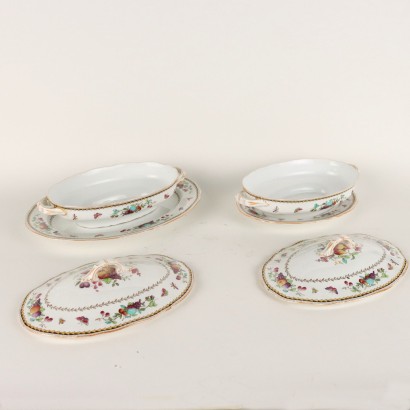 Deux bols de légumineuses et deux saucières Spode Cop
