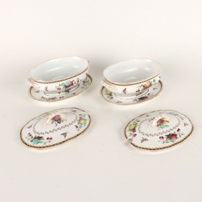 Deux bols de légumineuses et deux saucières Spode Cop