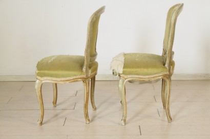 coppia di sedie, coppia di sedie laccate, mobili 900, barocchetto