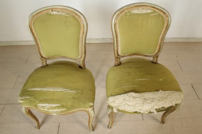 coppia di sedie, coppia di sedie laccate, mobili 900, barocchetto