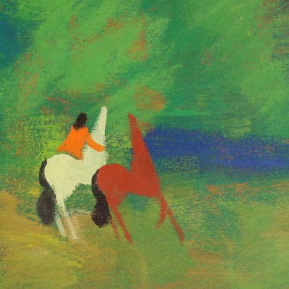 Painting Gian Rodolfo D'Accardi,Knights in the woods,Gian Rodolfo D,Gian Rodolfo D,Gian Rodolfo D