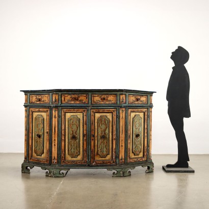 Buffet d'angle peint du 18ème siècle
