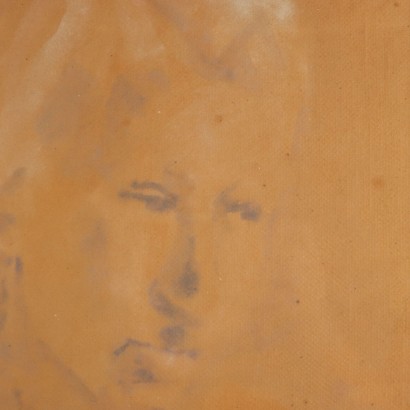 watercolor on paper Face, Painting attributable to Giacomo Manzù, Giacomo Manzù, Giacomo Manzù, Giacomo Manzù, Giacomo Manzù