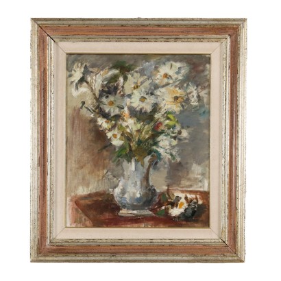 Dipinto di Ezio Pastorio con Vaso di Fiori