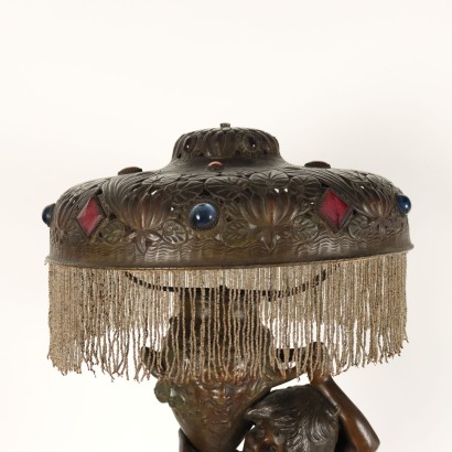 Lampe Art Nouveau avec Statue d'Augu