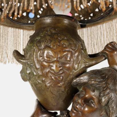 Lampe Art Nouveau avec Statue d'Augu