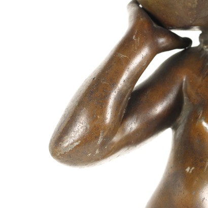 Lampe Art Nouveau avec Statue d'Augu