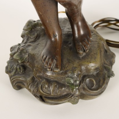 Lampe Art Nouveau avec Statue d'Augu