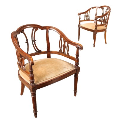 Coppia di Poltrone in Stile Neoclassico