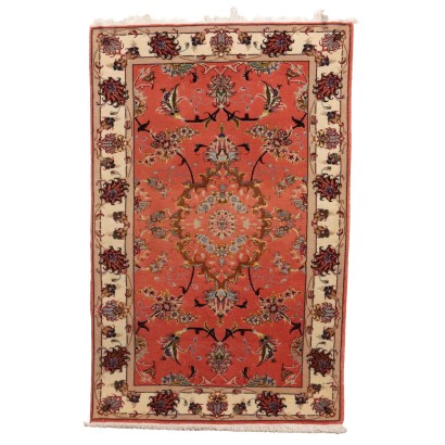 Tapis Ancien Tabriz 60 Raj Iran Coton Laine Soie Noeud Fin