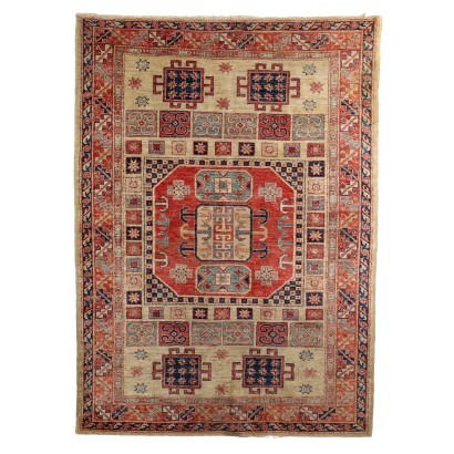 Tapis Ancien Asiatique Laine Noeud Fin Fait à la Main