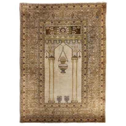 Tapis Ancien Kaisery Turquie Coton Laine Noeud Fin Fait à la Main