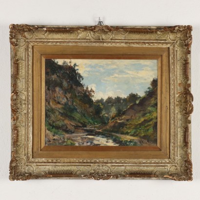 Painting by Vittorio Cavalleri, Hilly landscape, Vittorio Cavalleri, Vittorio Cavalleri, Vittorio Cavalleri, Vittorio Cavalleri