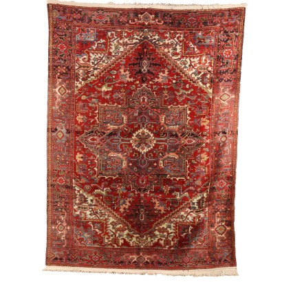 Tapis Ancien Asiatique Coton Laine Noeud Gros Fait à la Main