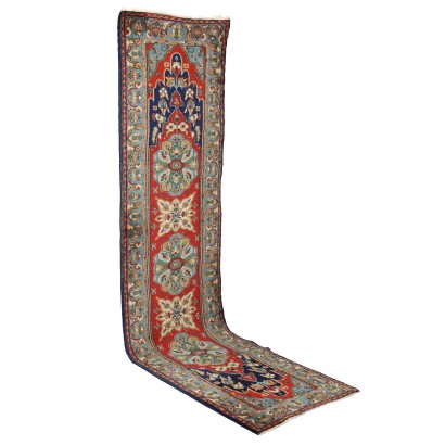 Tapis Asiatique Ancien Coton Laine Noeud Gros Fait à la Main