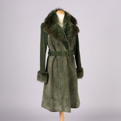 Cappotto Vintage Camoscio Verde