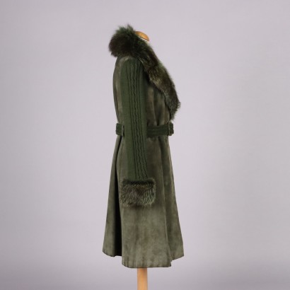 Cappotto Vintage Camoscio Verde