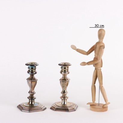 Par de Candelabros Fabricación en Plata
