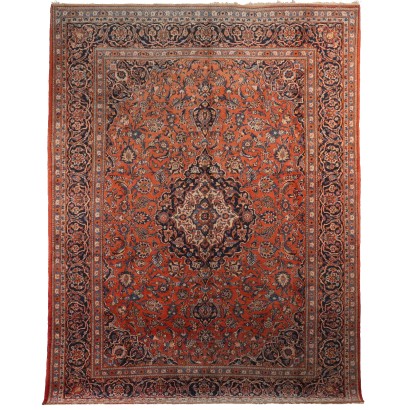 Ancient Keshan Carpet Iran Cotton Wool Heavy Knot Handmade